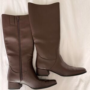 Brown Knee-High Leather Boots